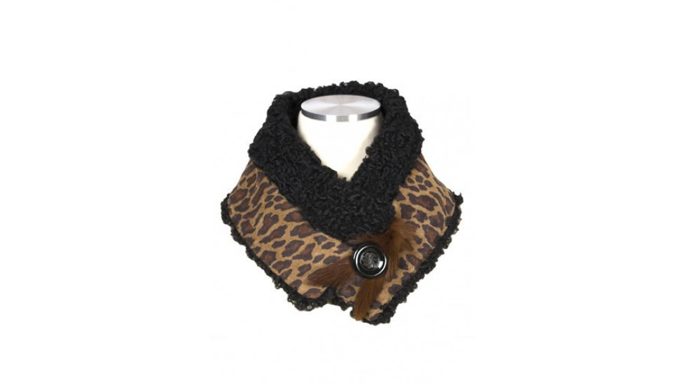 Leopard-print suede scarf